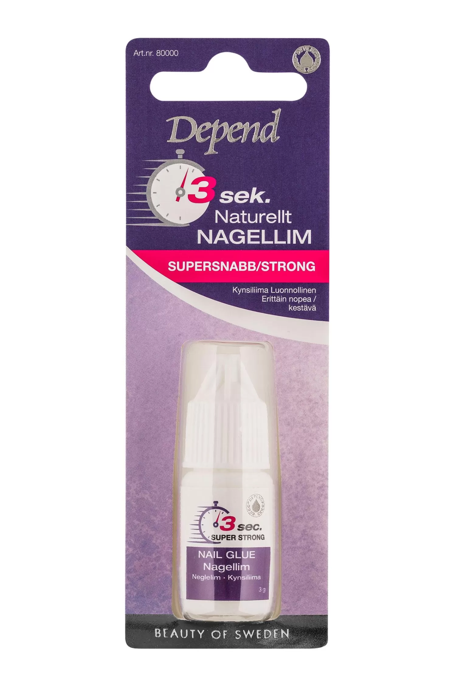 Depend 3 Sek Naturellt Nagellim