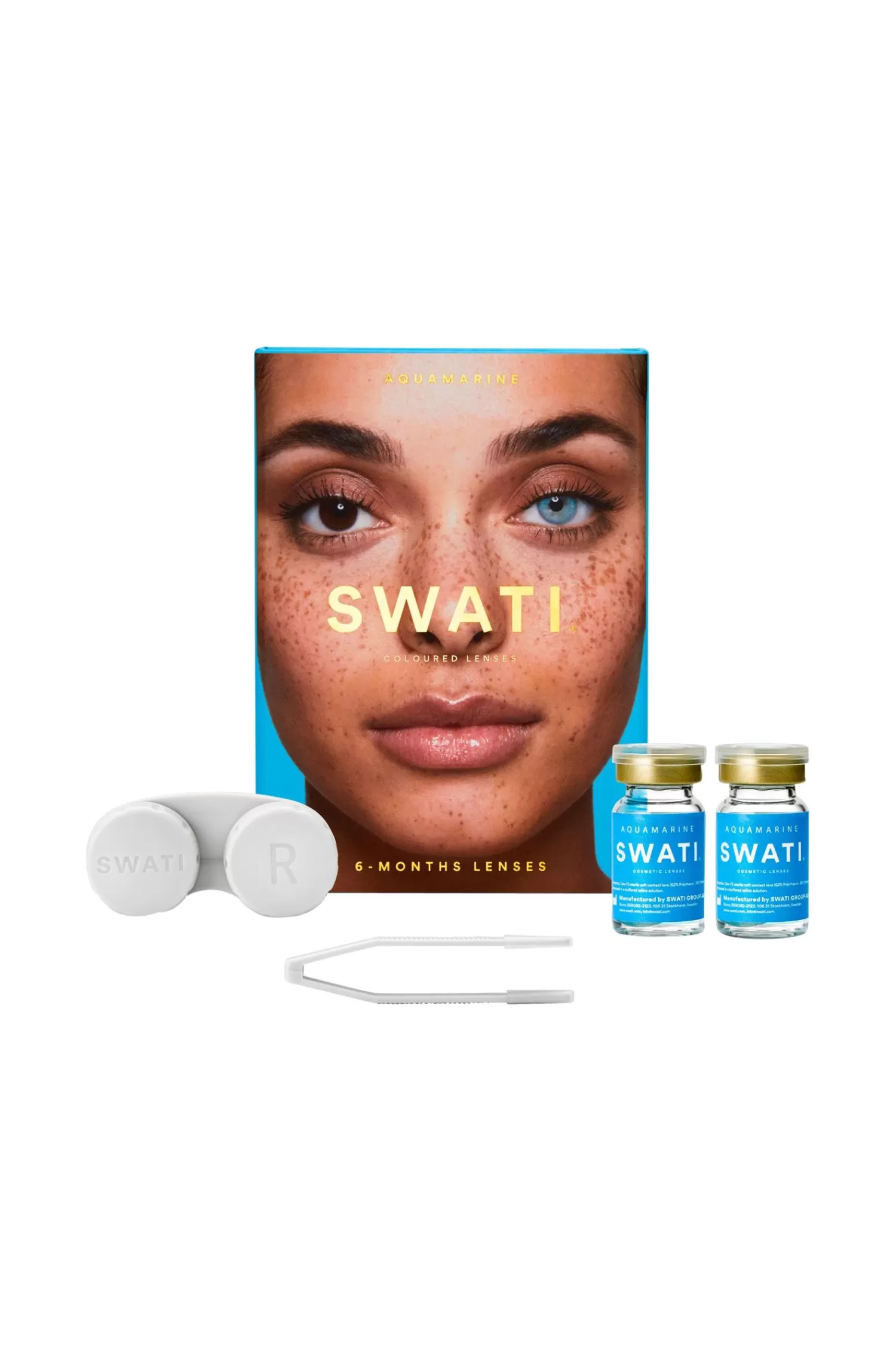 SWATI Cosmetics Aquamarine 6-Manaders Kosmetiska Linser