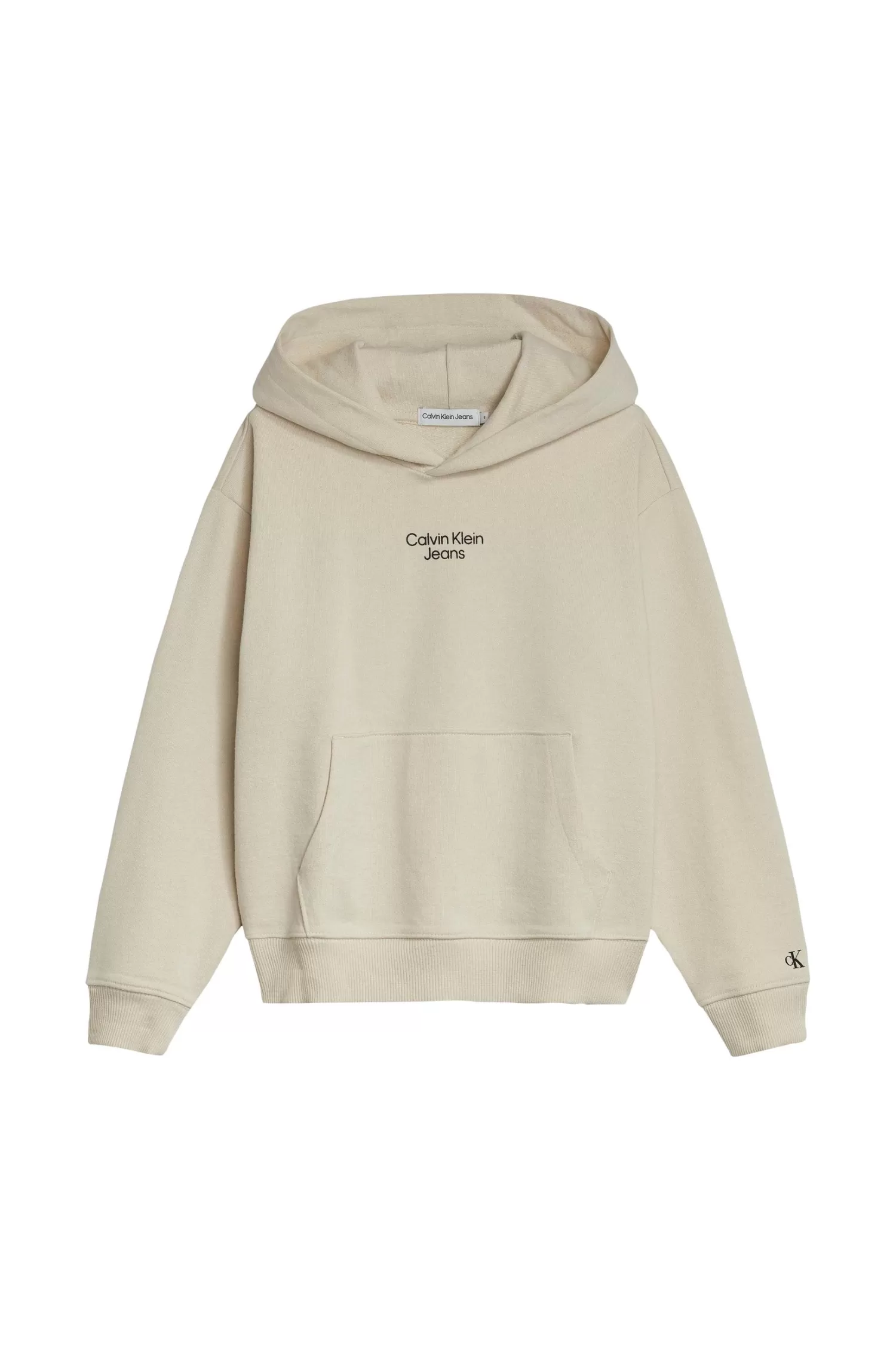 Calvin Klein Hoodie Stacked Logo Relaxed Hoodie Discount