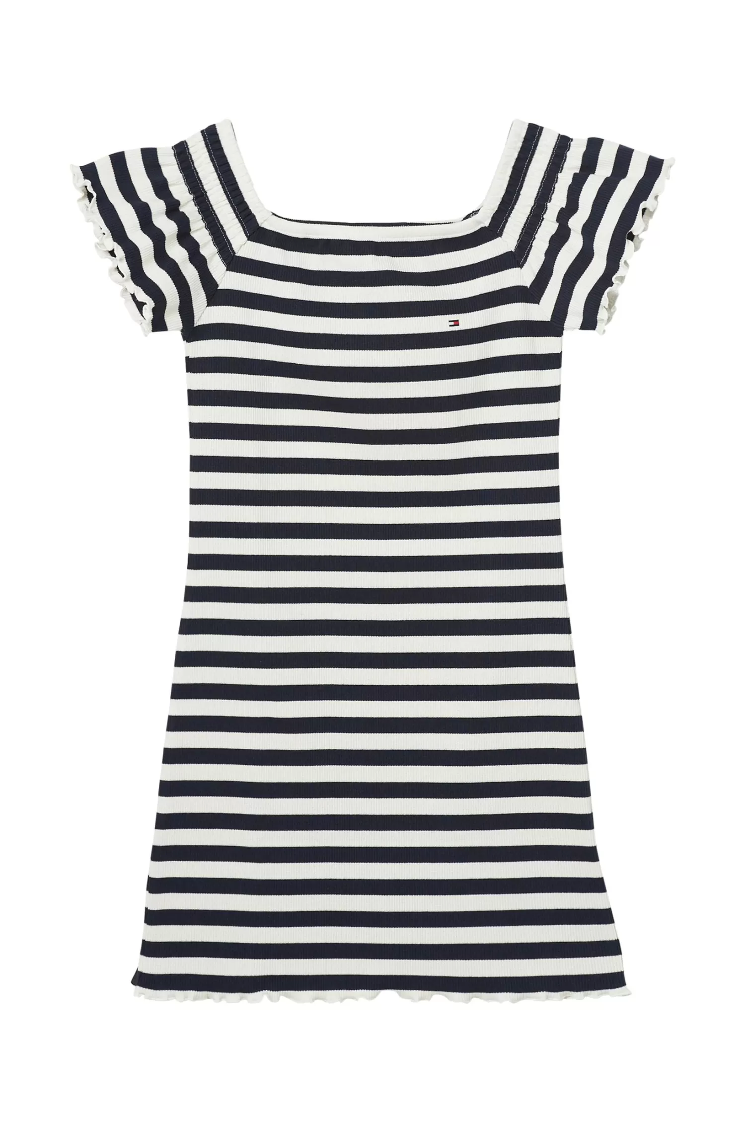 Tommy Hilfiger Klanning Off Shoulder Stripe Dress S/S Clearance