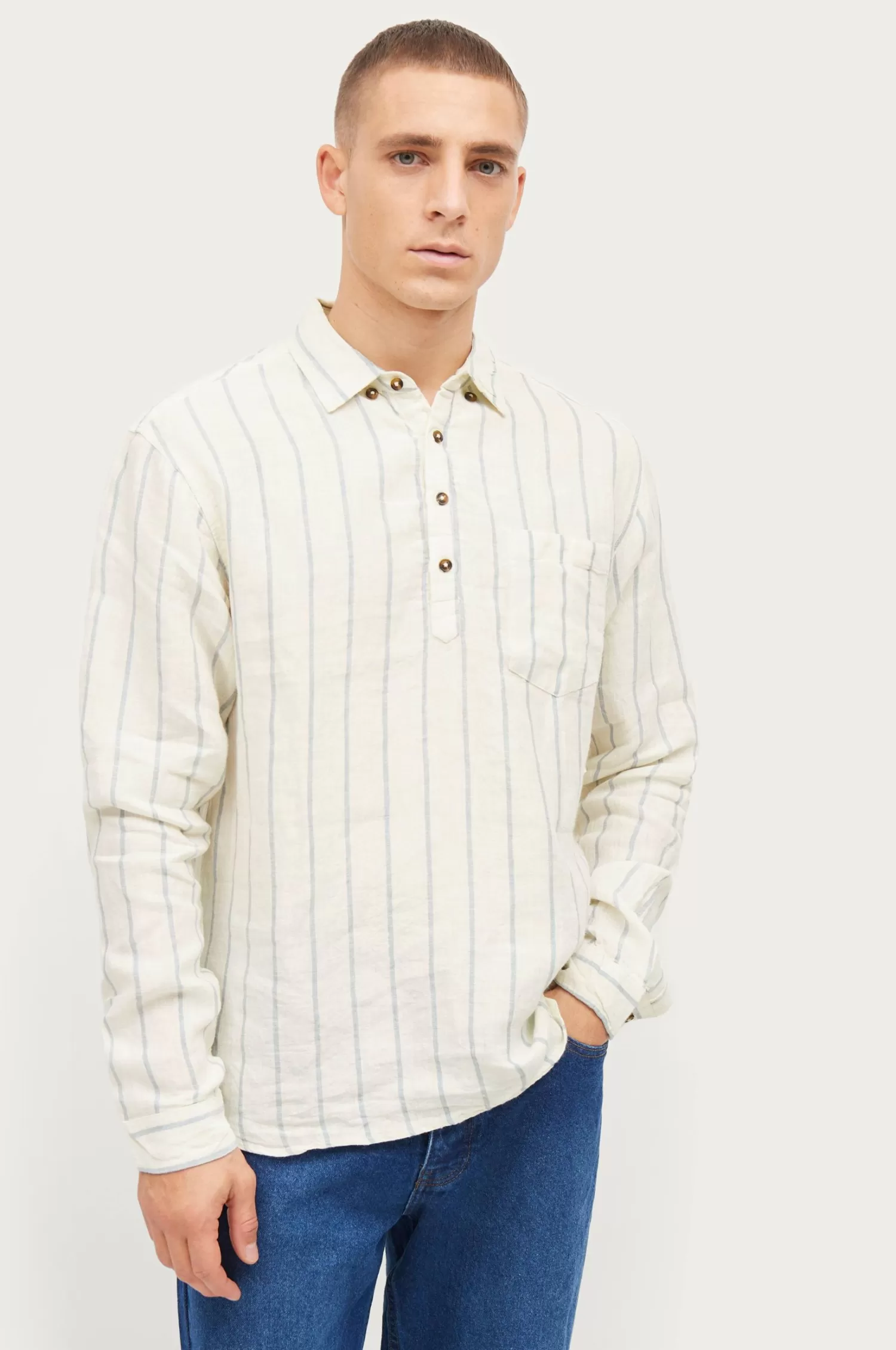 Studio Total Linen Popover Shirt Online