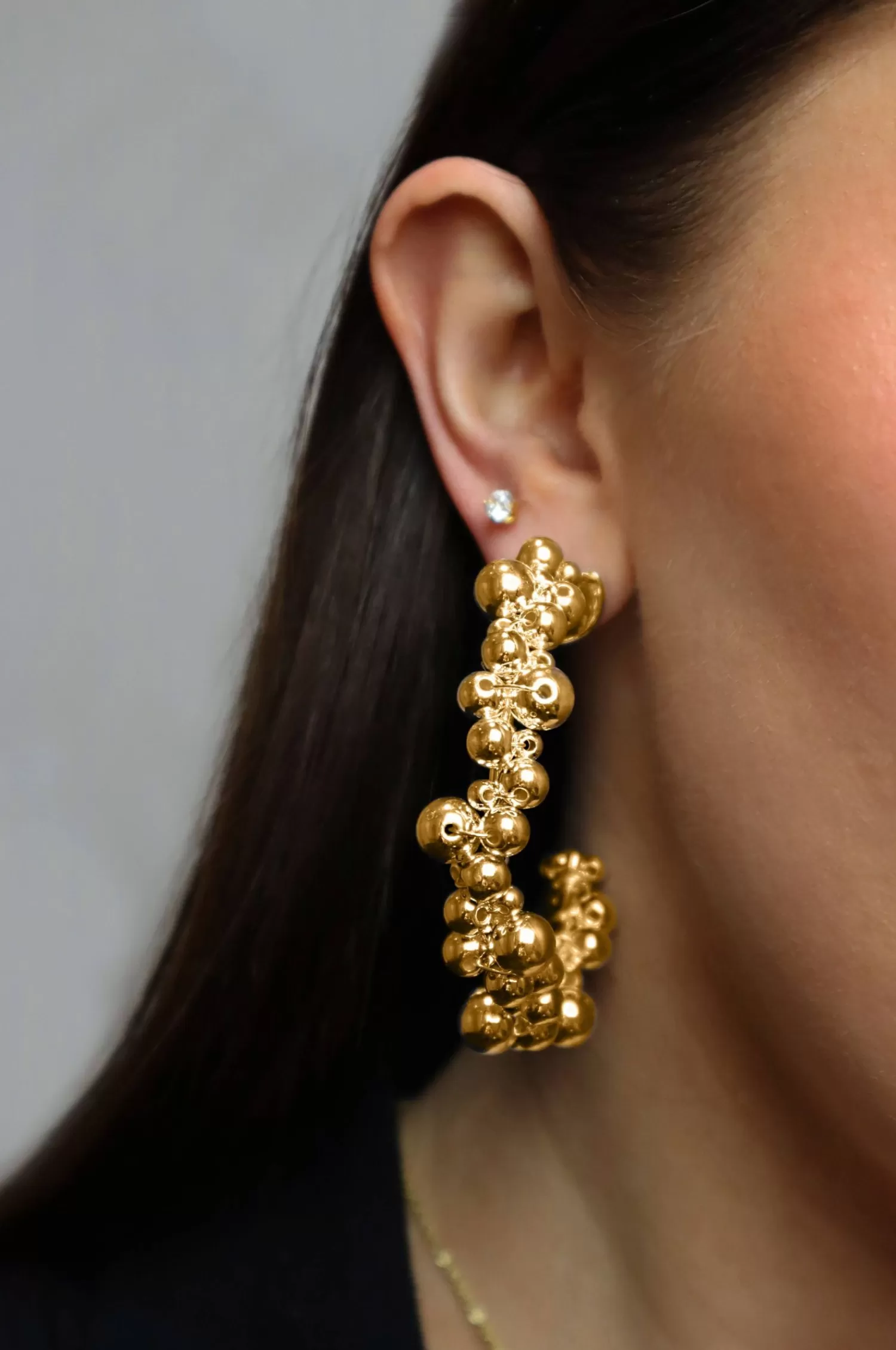 Dam IOAKU Orhangen Berry Sparkle Mini Loop Earrings