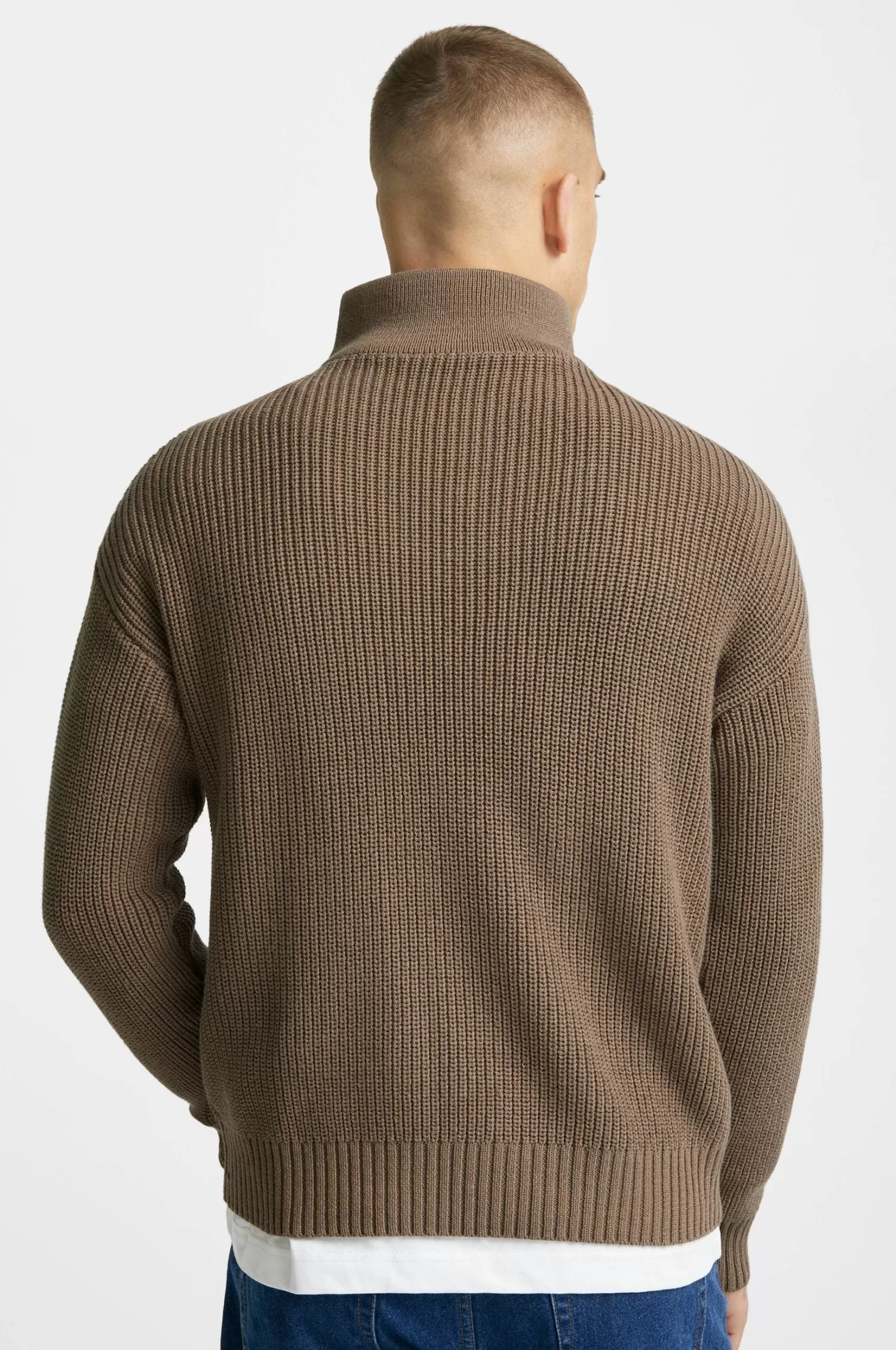 Studio Total Stickad Troja Half Zip Ribbed Knit Fashion