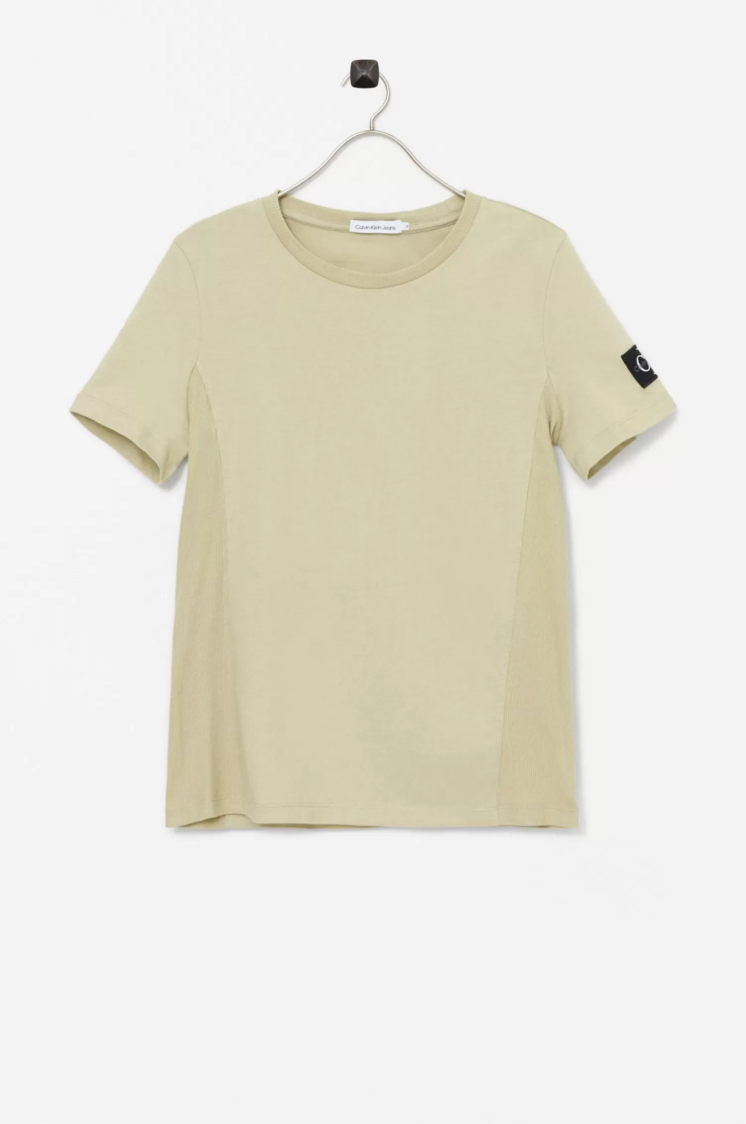 Calvin Klein T-Shirt Badge Rib Fitted Top Discount
